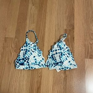 Blue and White Hollister Bikini Top